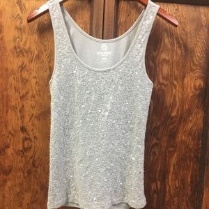 Old Navy Grey Sequin Tank Top